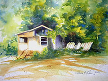 Pat Hahn watercolor painting - The Old Homestead